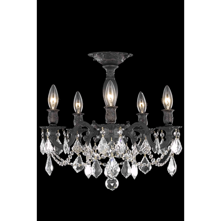 ELEGANT LIGHTING Royal Cut Clear Crystal Rosalia 5-Light 9205F18DB/RC